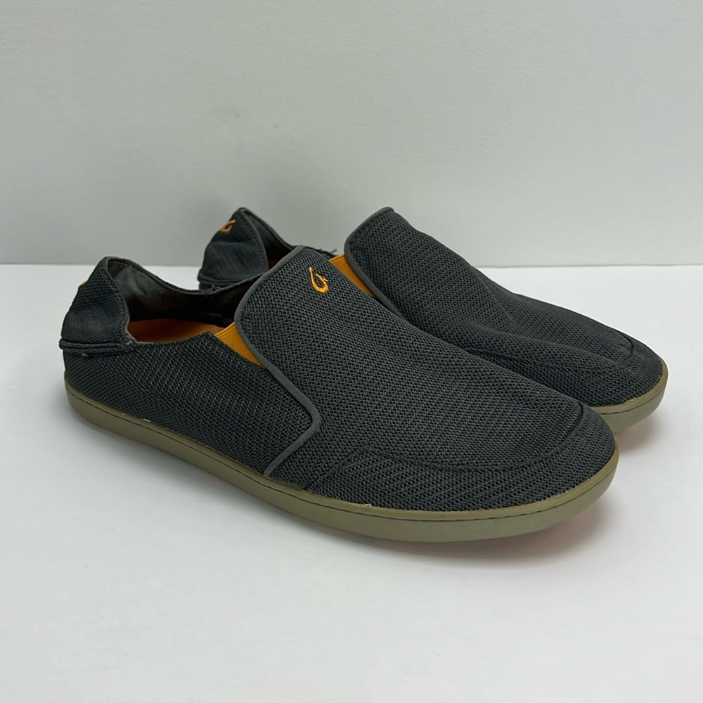 Olukai Slip On Shoes Nohea Mesh Gray Mens Size 11.5 Casual Beach Fishing Outdoor